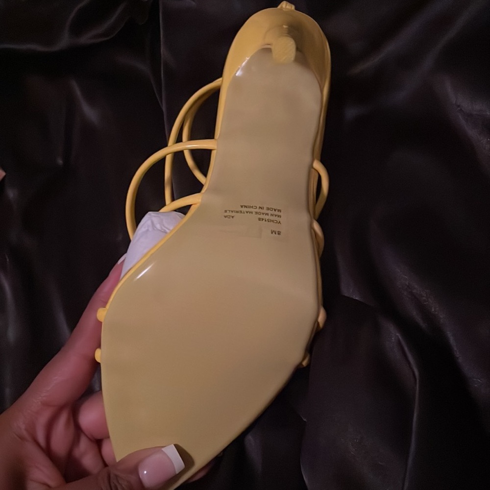 Yellow Strap up Heels - Picture 5 of 6